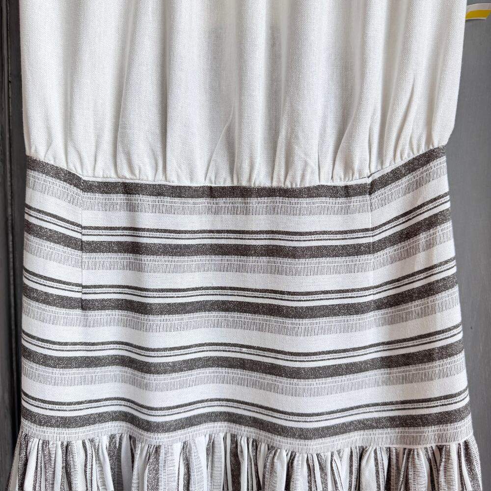 Blu Pepper Gray White Striped Tiered Maxi Dress Size Large NWOT Open Back - Picture 10 of 16